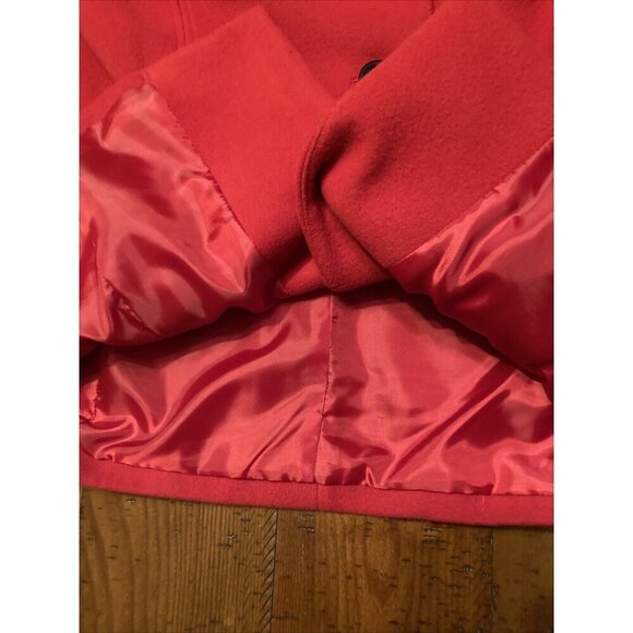 JM Collection Women’s Size Large Red Pea Coat - Picture 8 of 8